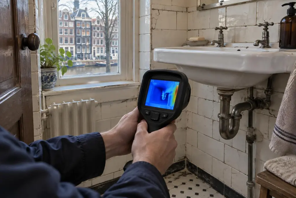 Lekdetectie Druten – badkamer met oude leidingen achter de tegels