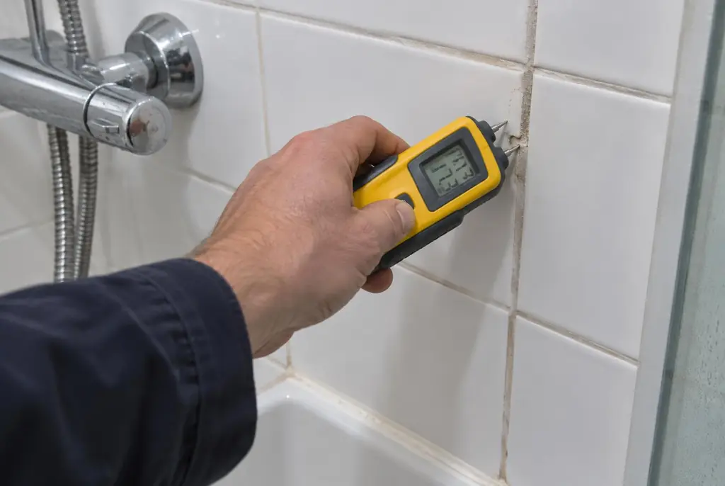 Lekdetectie Druten – vochtmeter op badkamertegels bij de douche